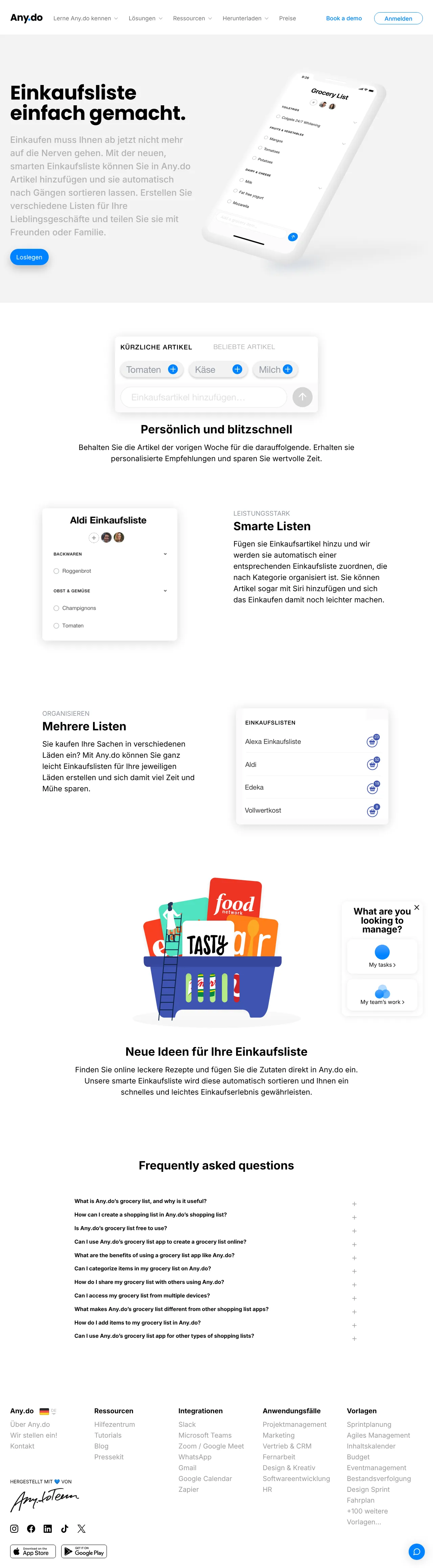 Screenshot von Any.do