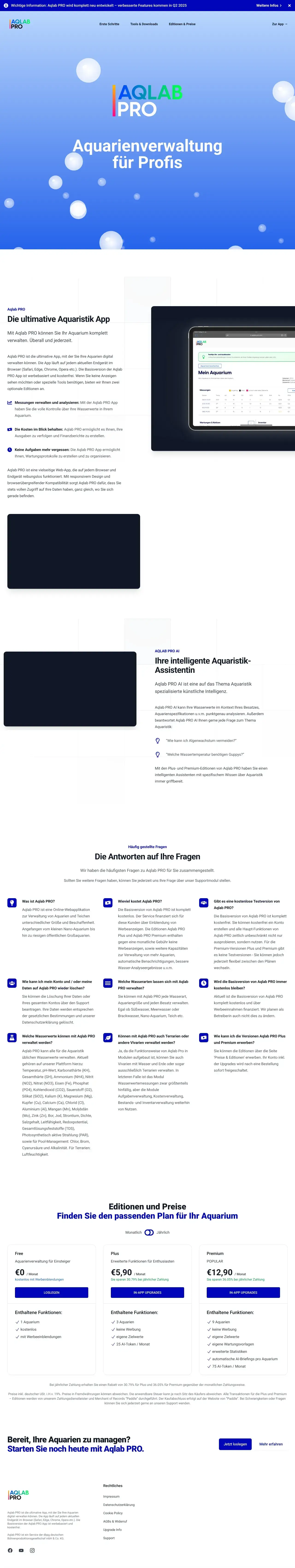 Screenshot von Aqlab PRO