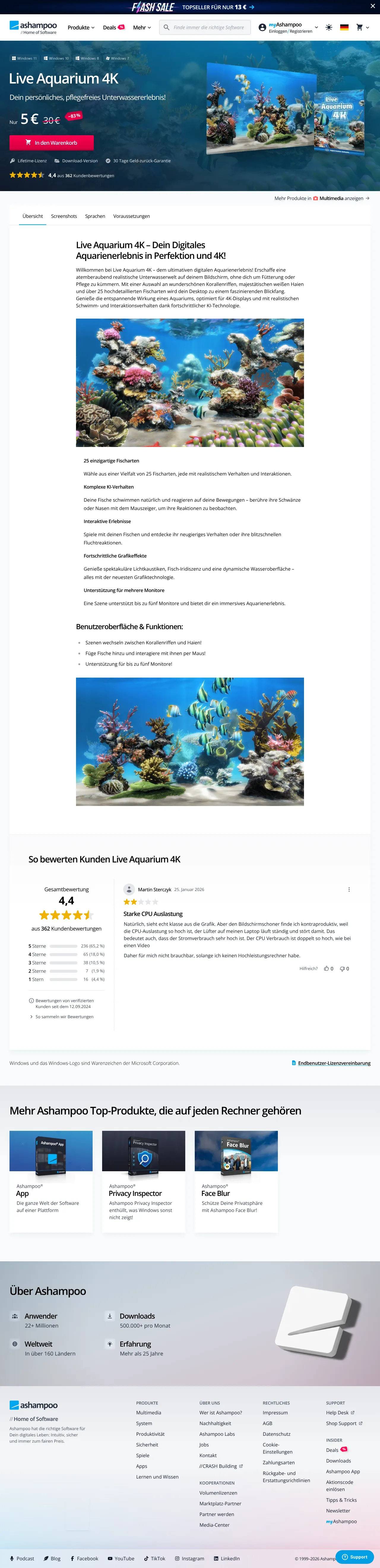 Ashampoo Live Aquarium 4K