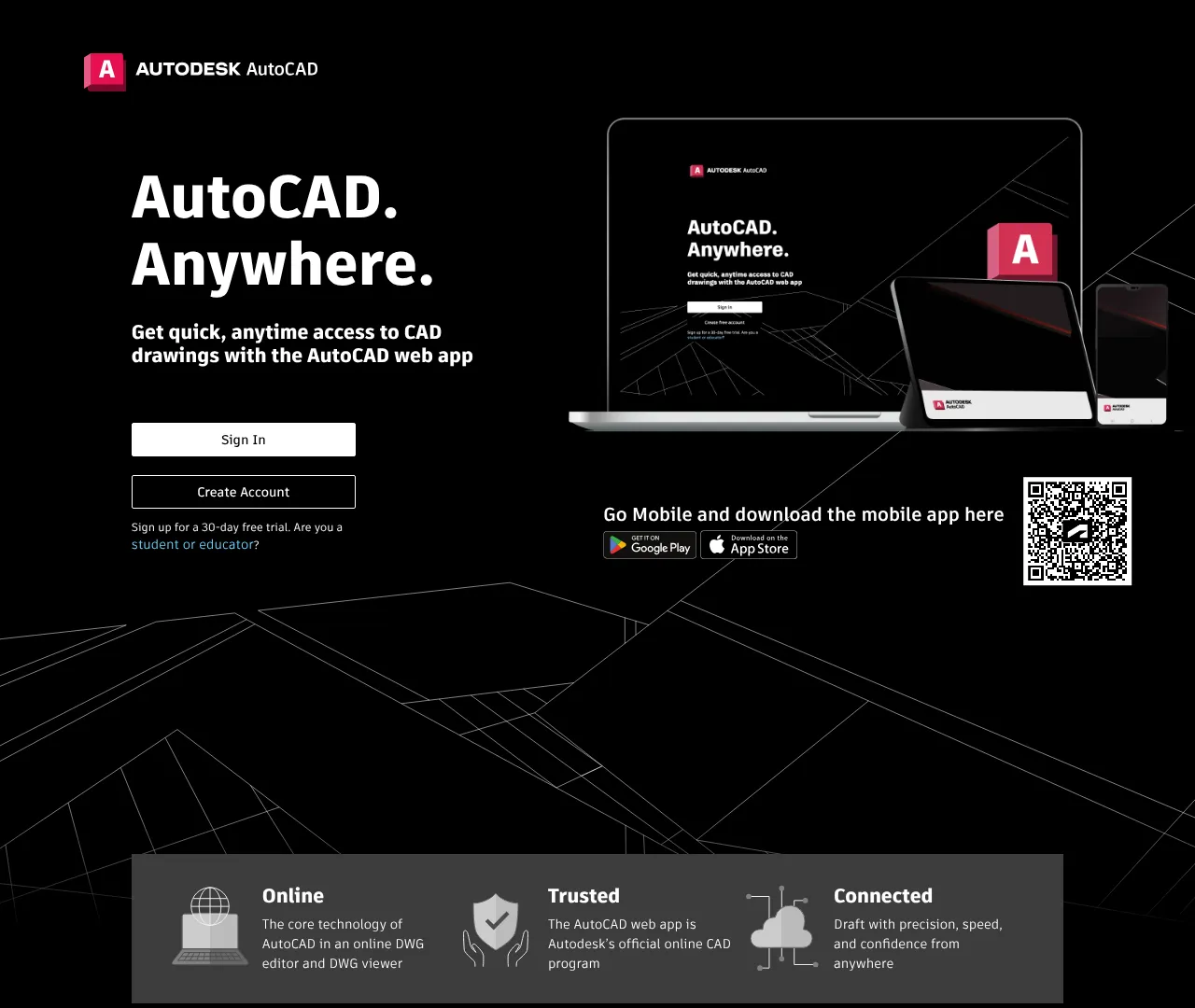 Screenshot von AutoCAD Web