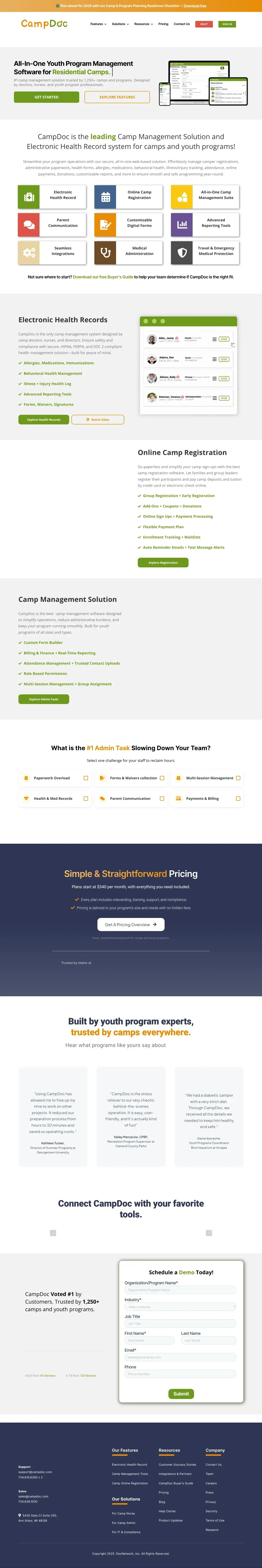 Screenshot von CampDoc