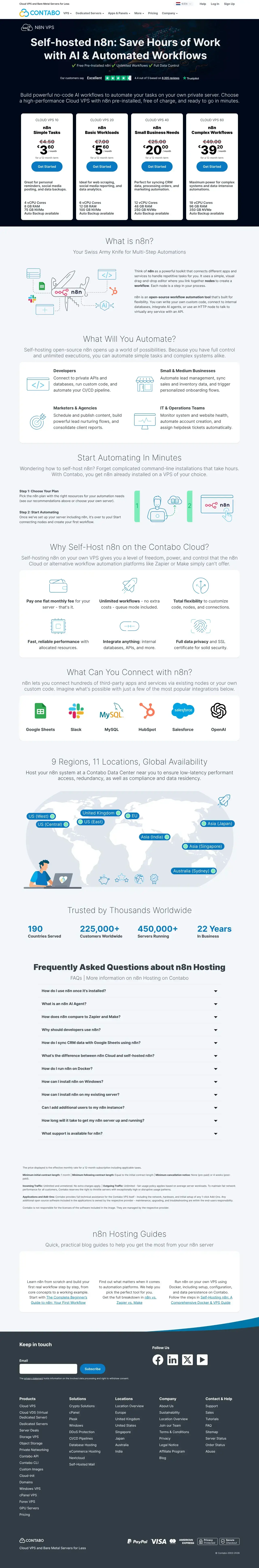 Screenshot von Contabo