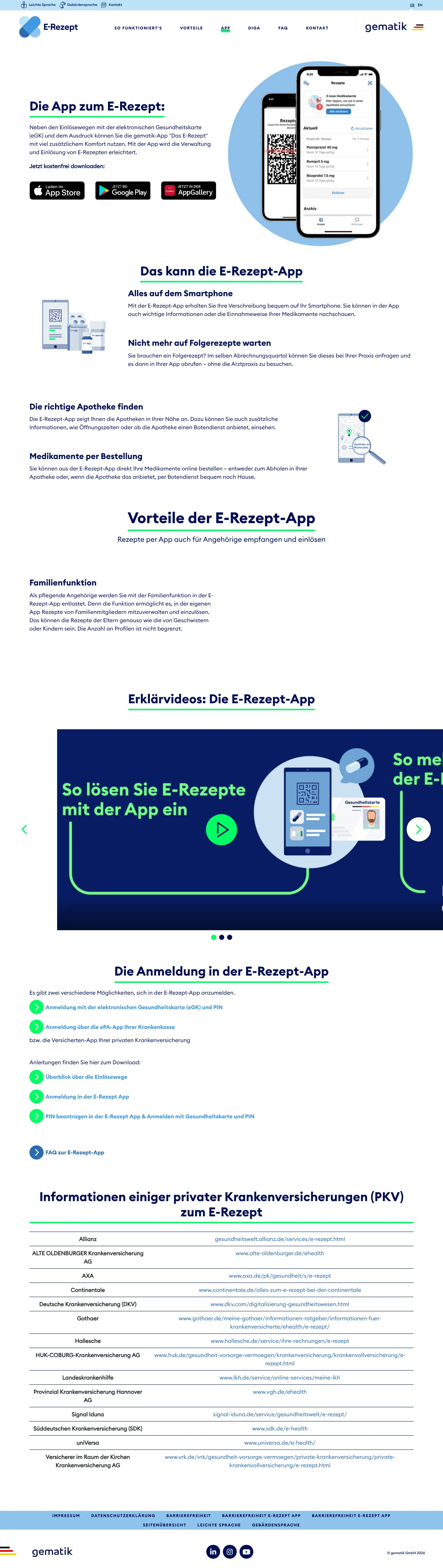 Screenshot von Das E-Rezept