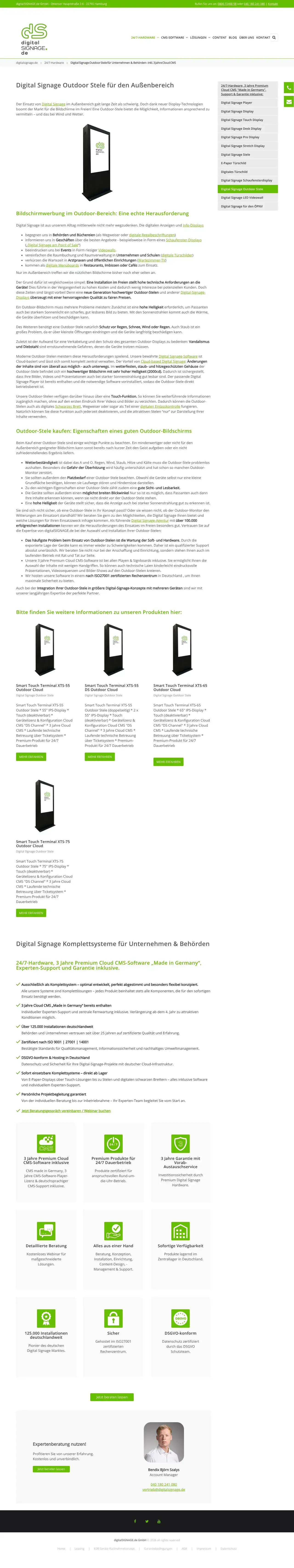 Screenshot von digitalSIGNAGE.de - Digital Signage Cloud CMS