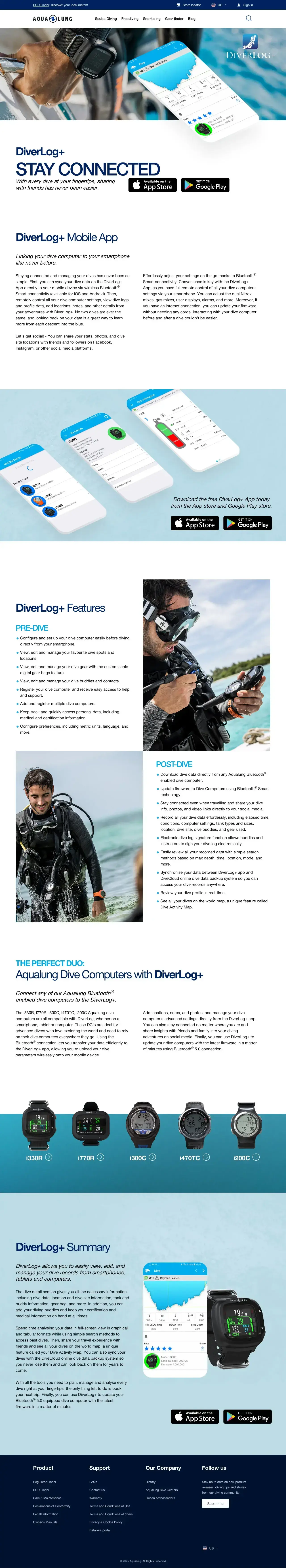 Screenshot von DiverLog+