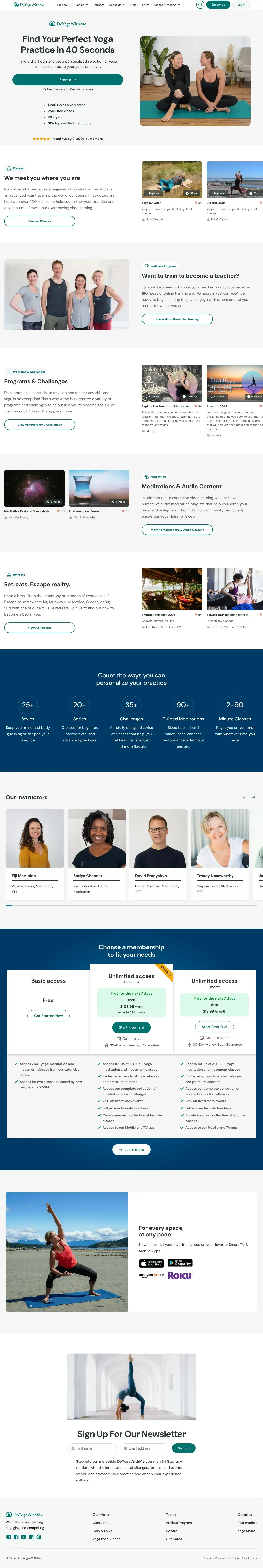 Screenshot von DoYogaWithMe