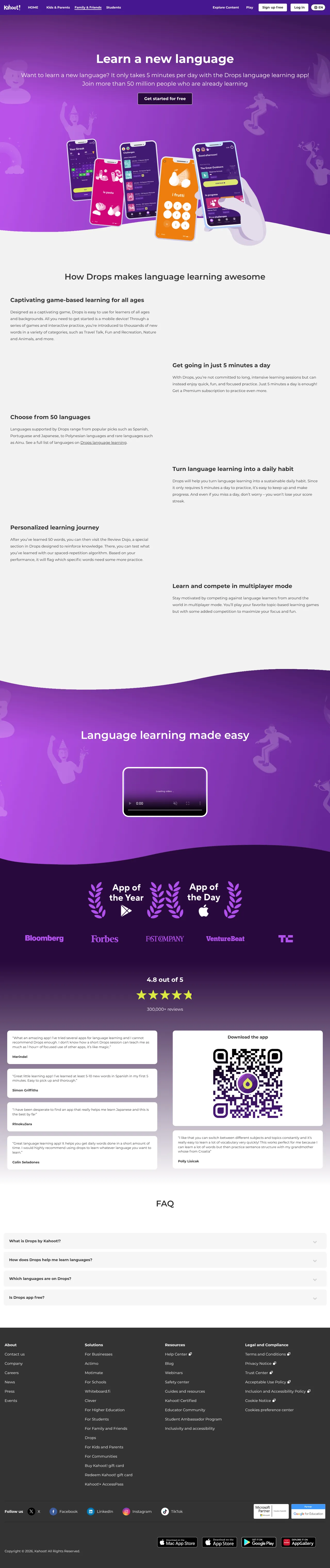 Screenshot von Drops