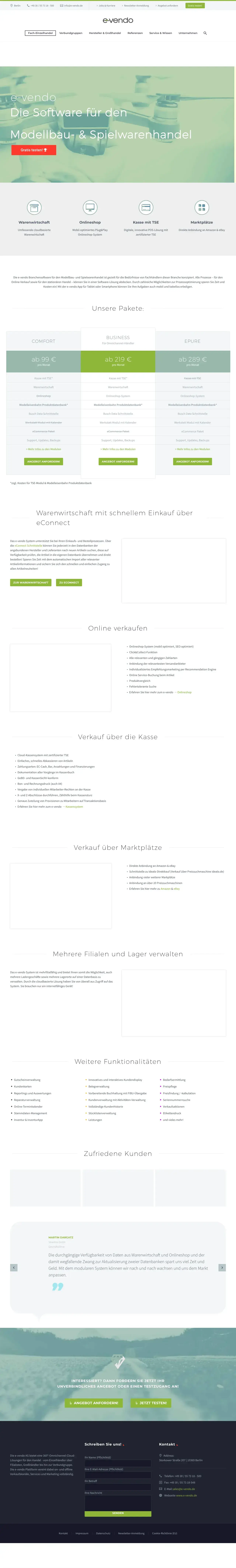 Screenshot von e-vendo