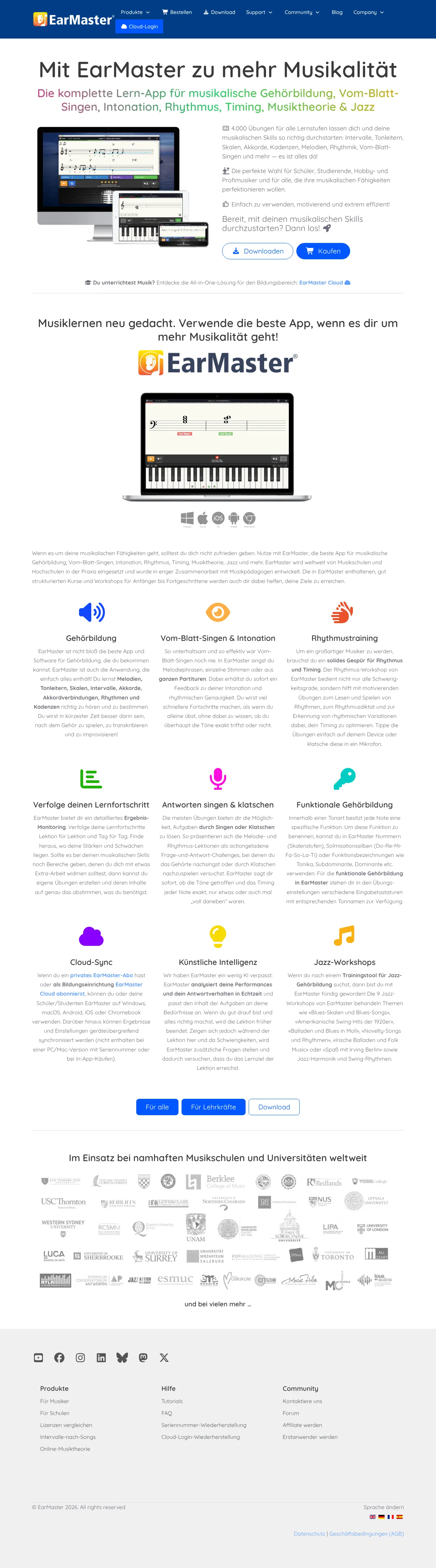 Screenshot von EarMaster