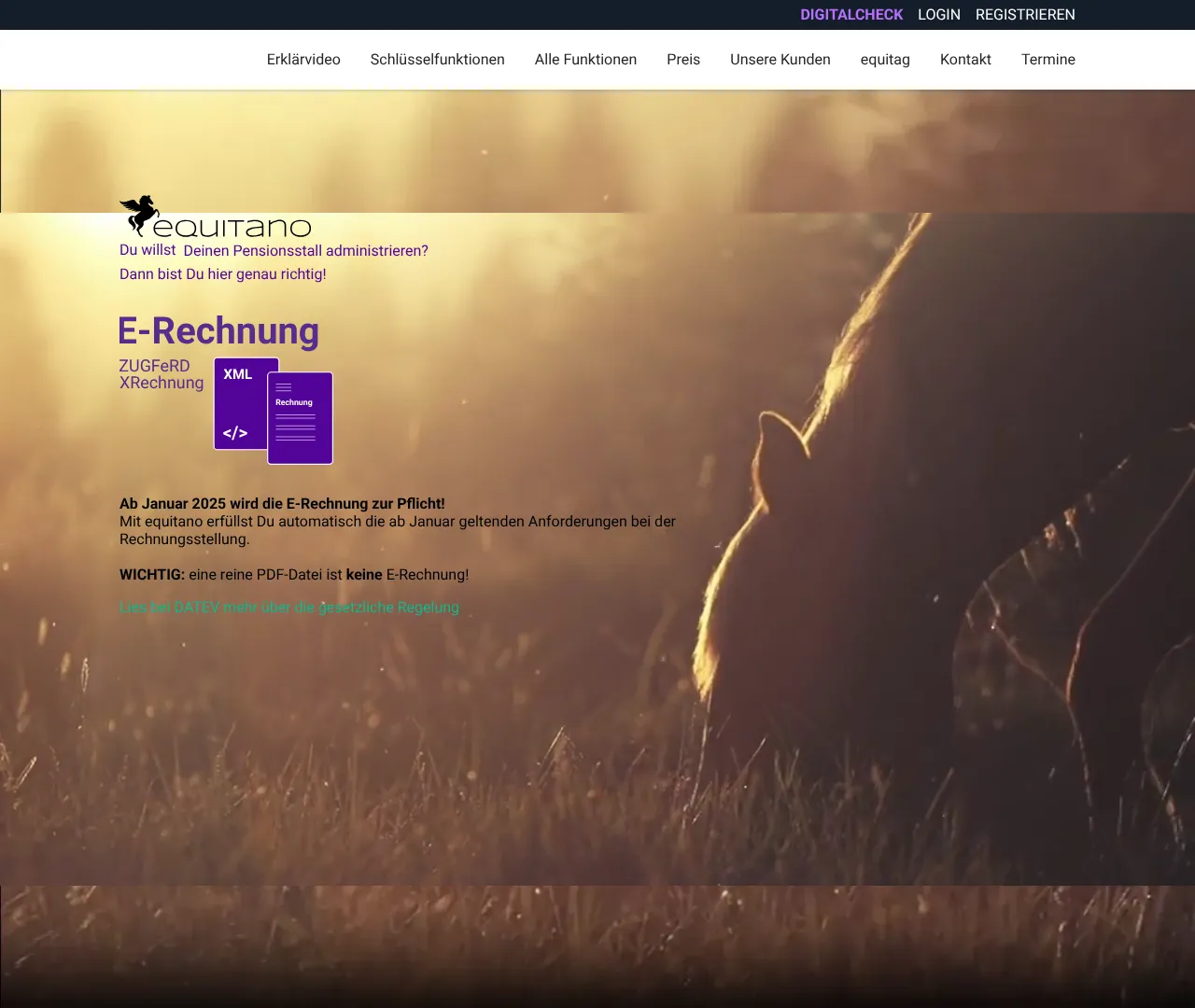 Screenshot von equitano