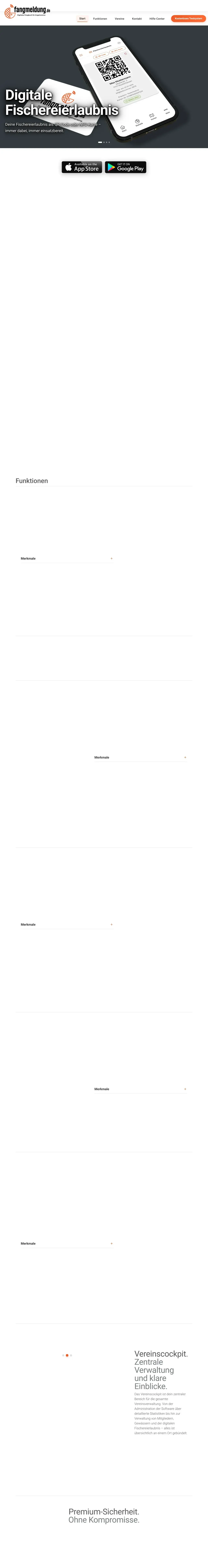 Screenshot von Fangmeldung.de