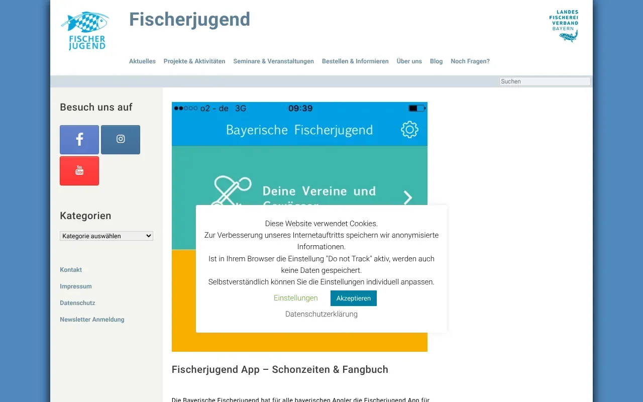 Fischerjugend App - Schonzeiten & Fangbuch