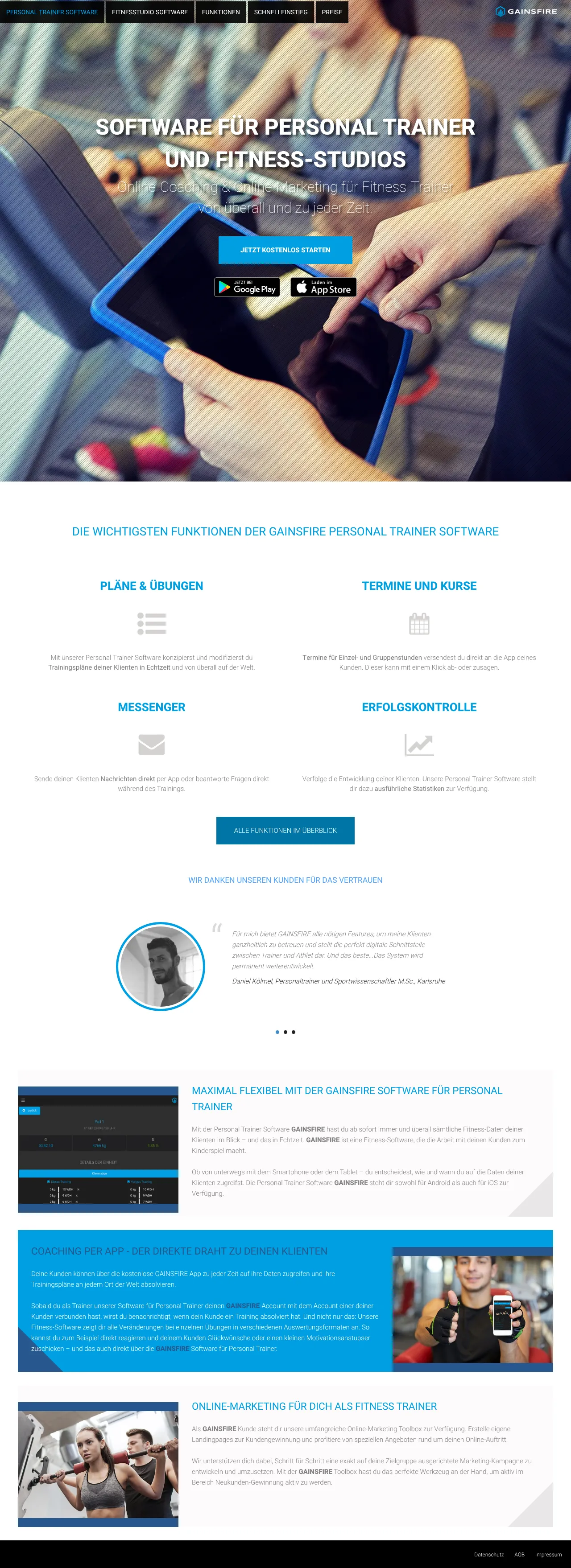 Screenshot von GAINSFIRE