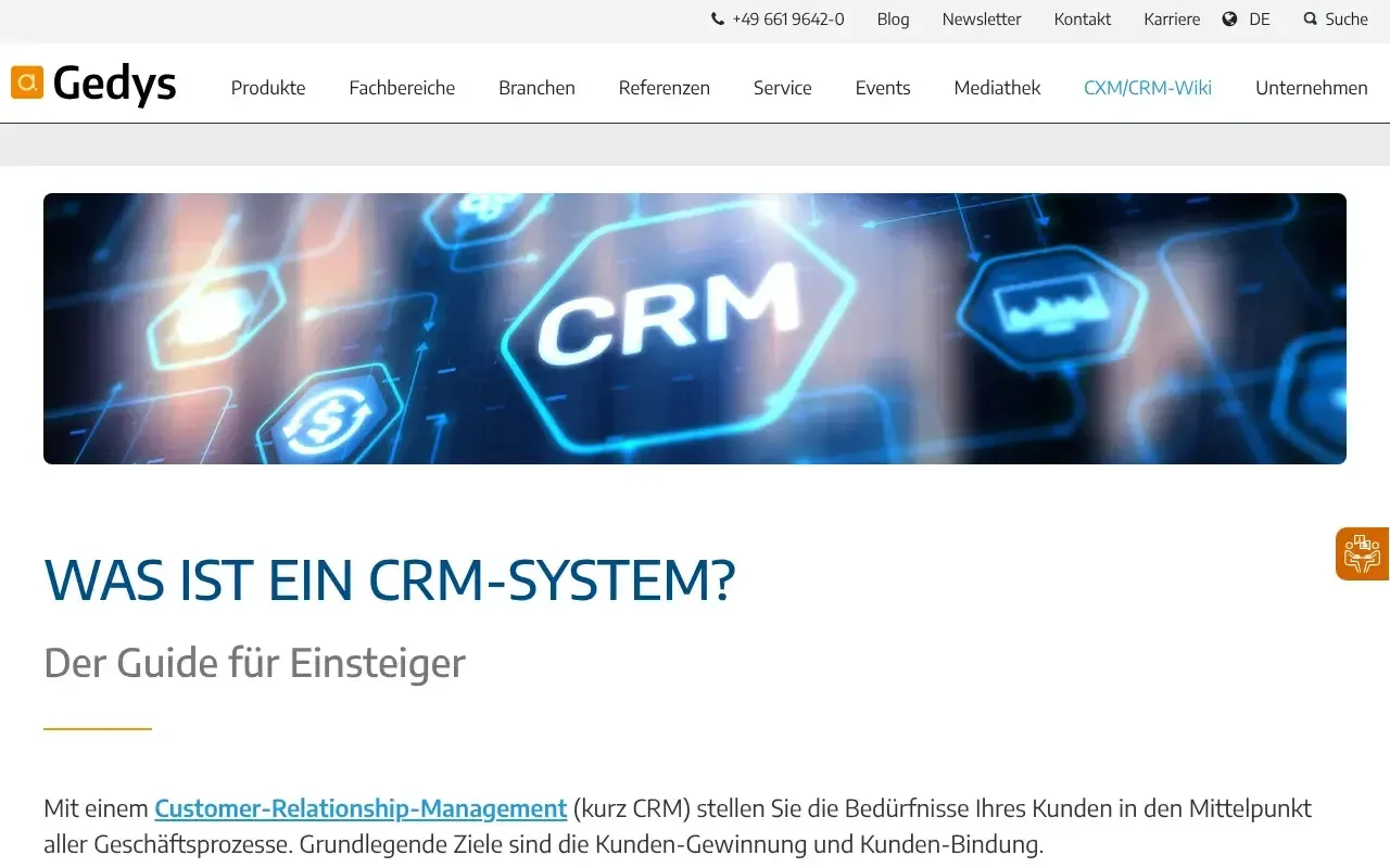 Gedys Intraware CXM/CRM