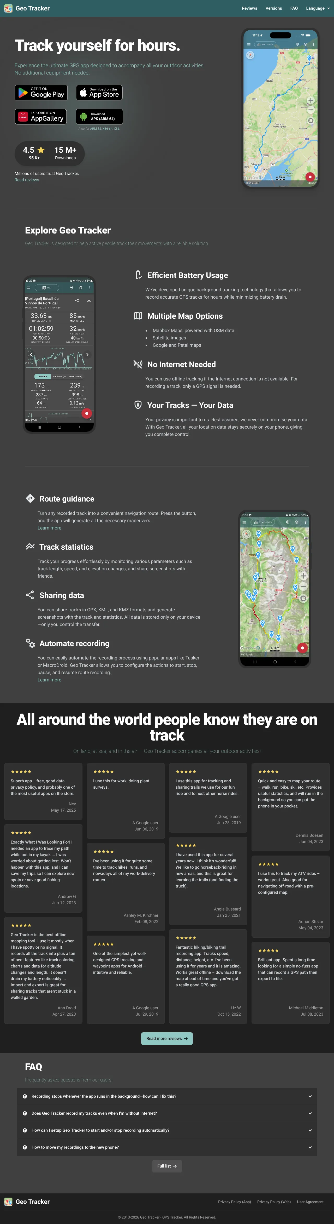 Screenshot von Geo Tracker