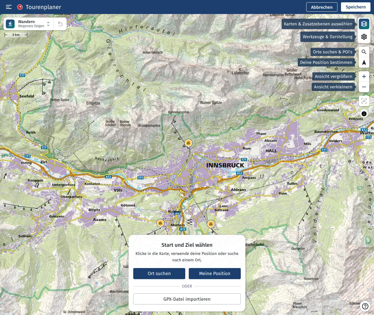Screenshot von KOMPASS Routenplaner & Wanderkarte