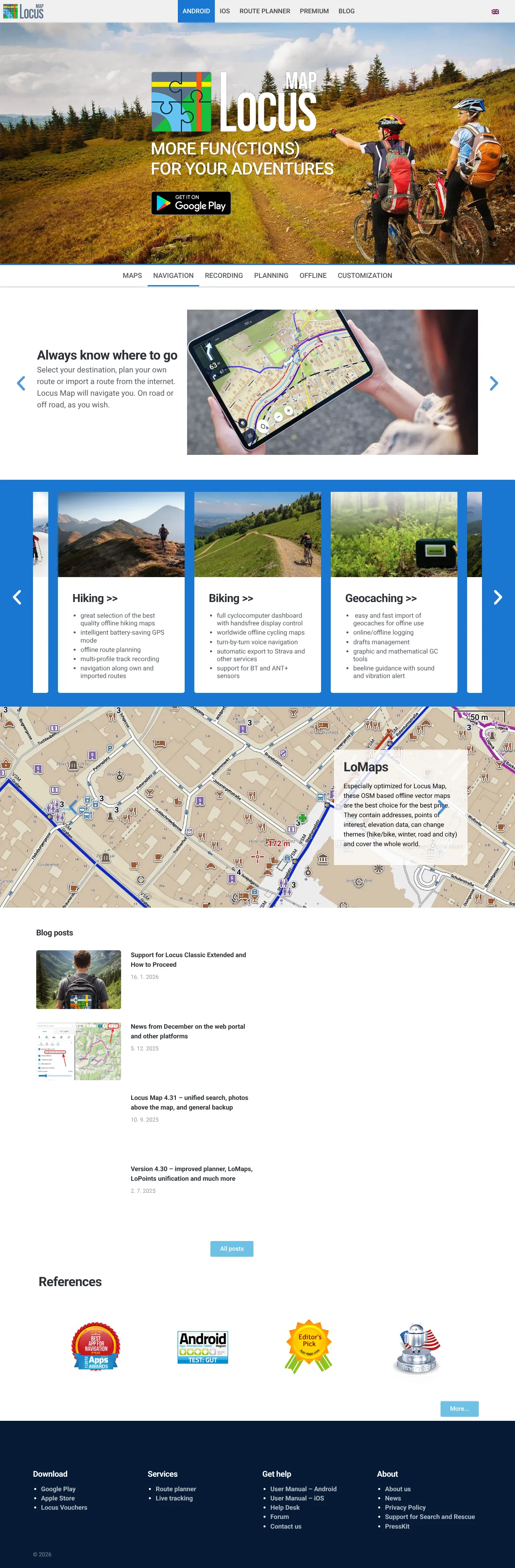 Screenshot von Locus Map