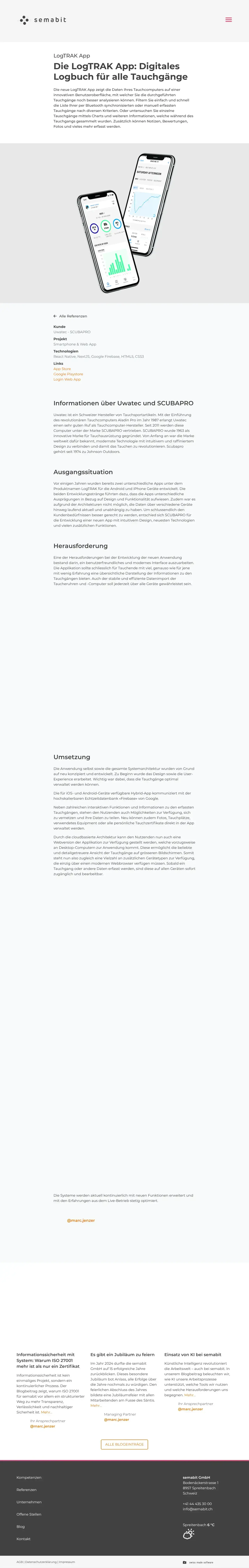 Screenshot von LogTRAK App