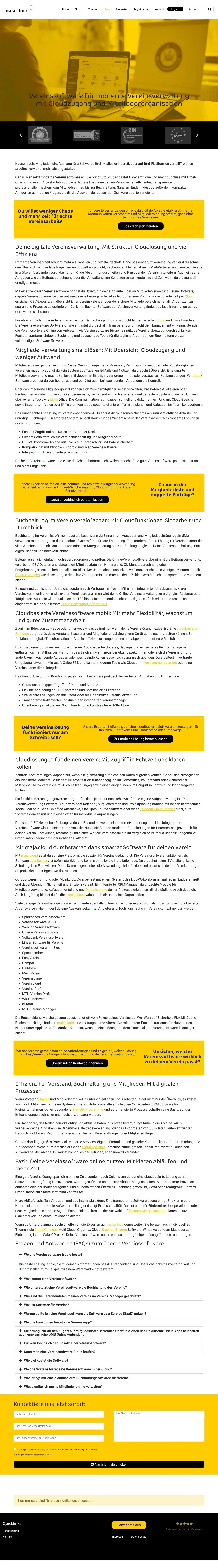 Screenshot von maja.cloud