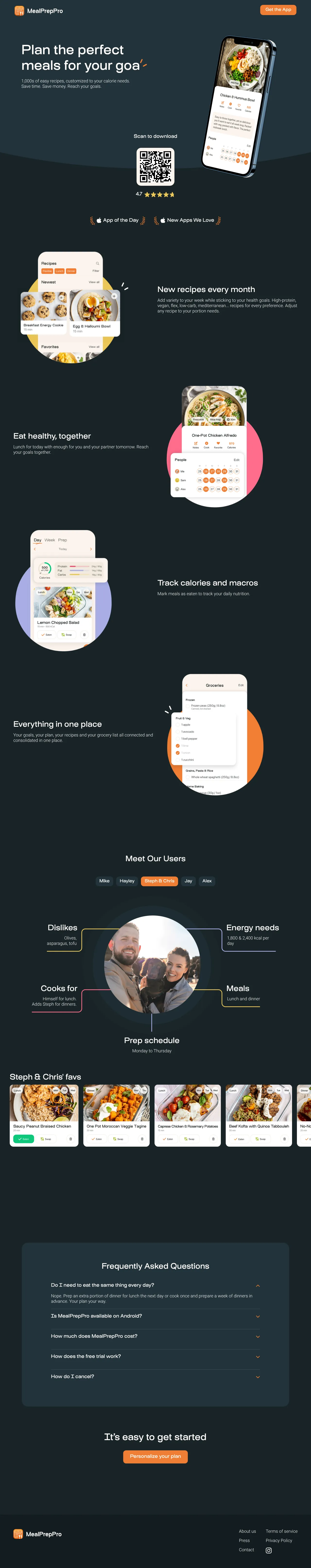 Screenshot von MealPrepPro