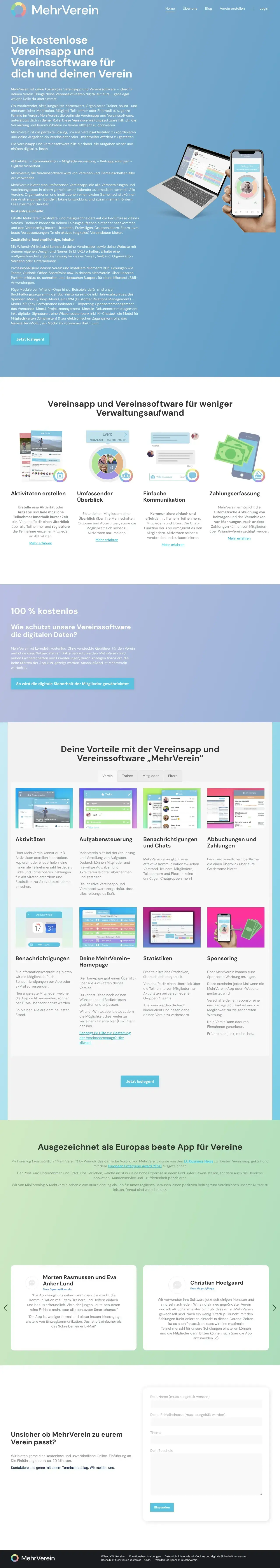 Screenshot von MehrVerein