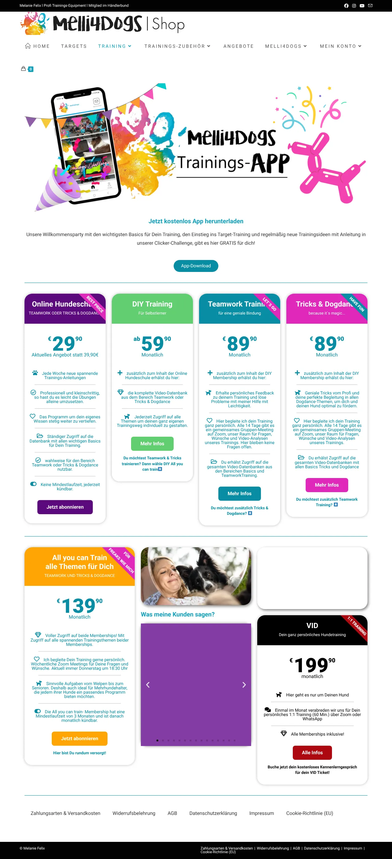 Melli4Dogs Trainings-App