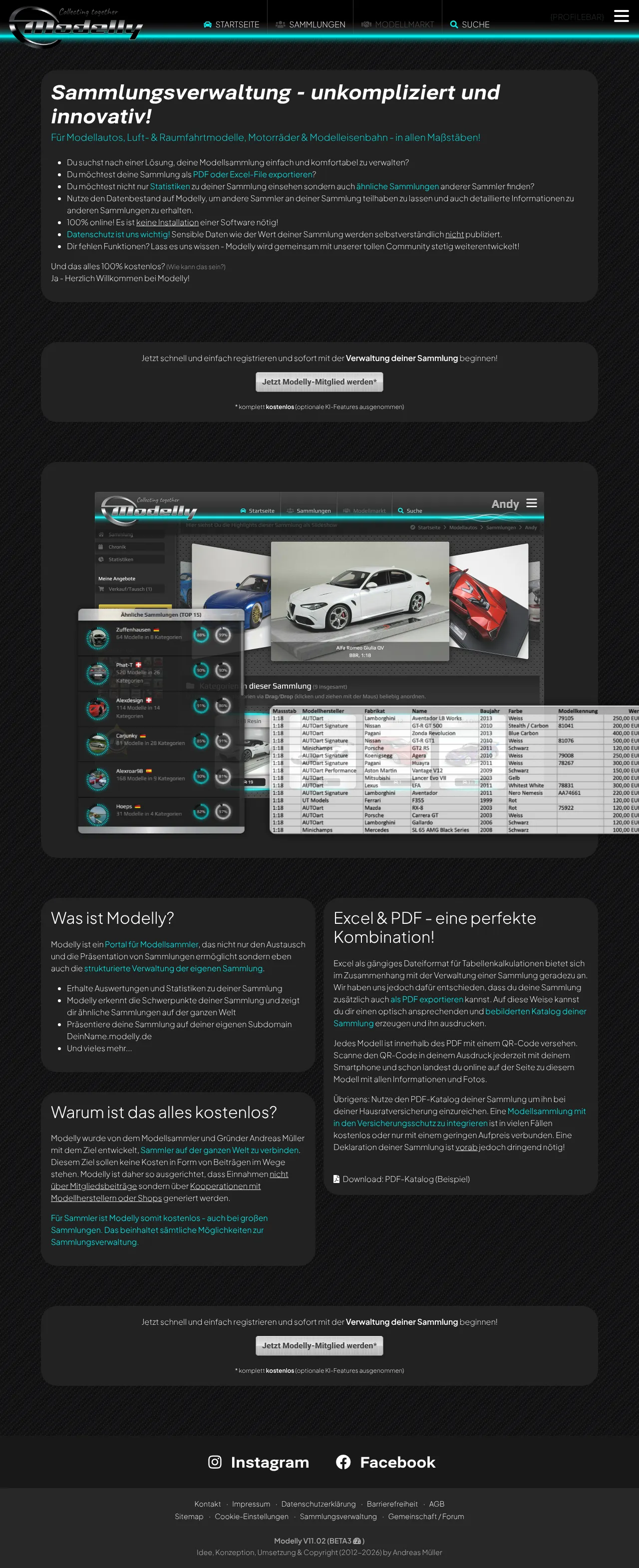 Screenshot von Modelly