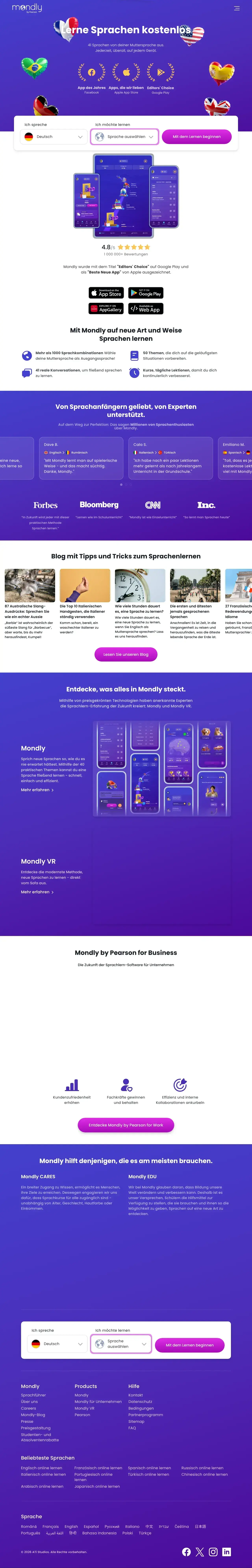 Screenshot von Mondly