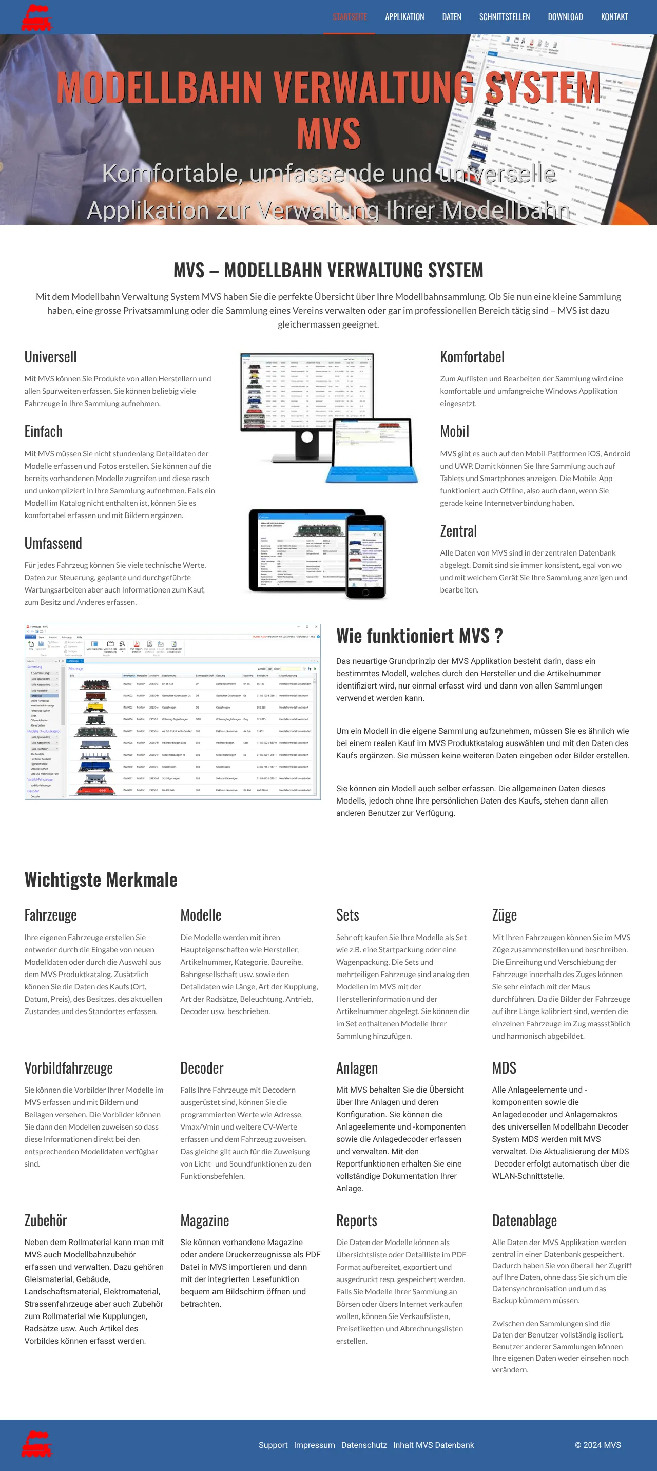 Screenshot von MVS - Modellbahn Verwaltung System