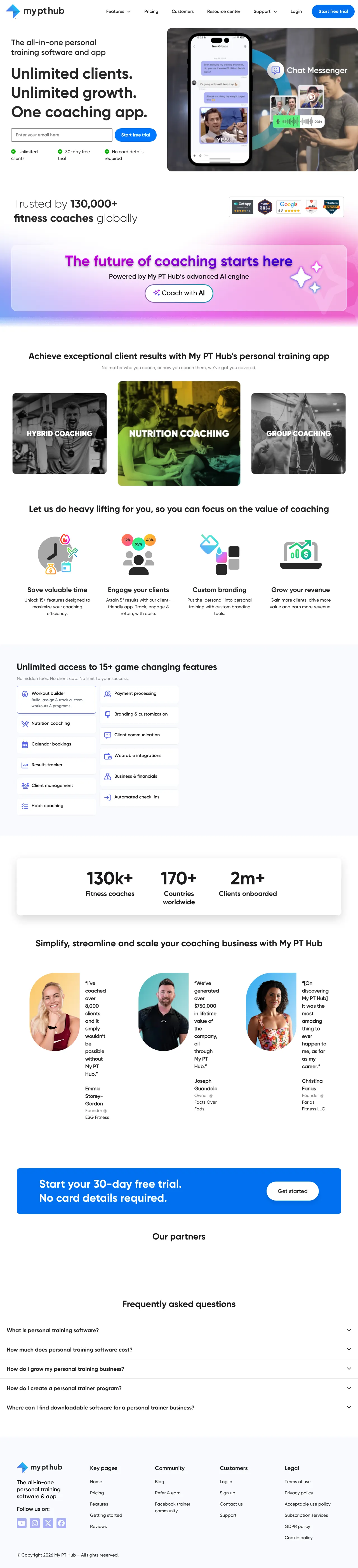 Screenshot von My PT Hub