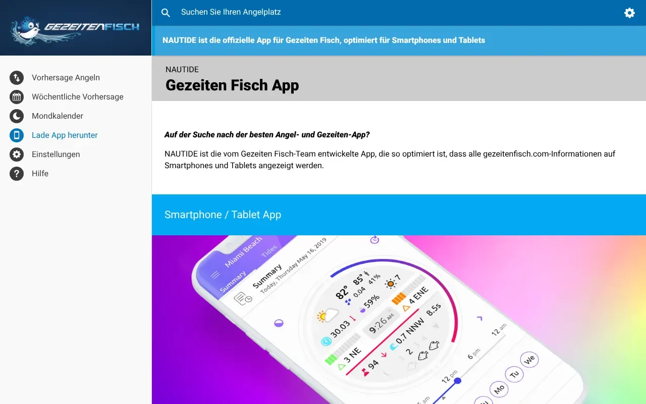 NAUTIDE - Gezeiten Fisch App