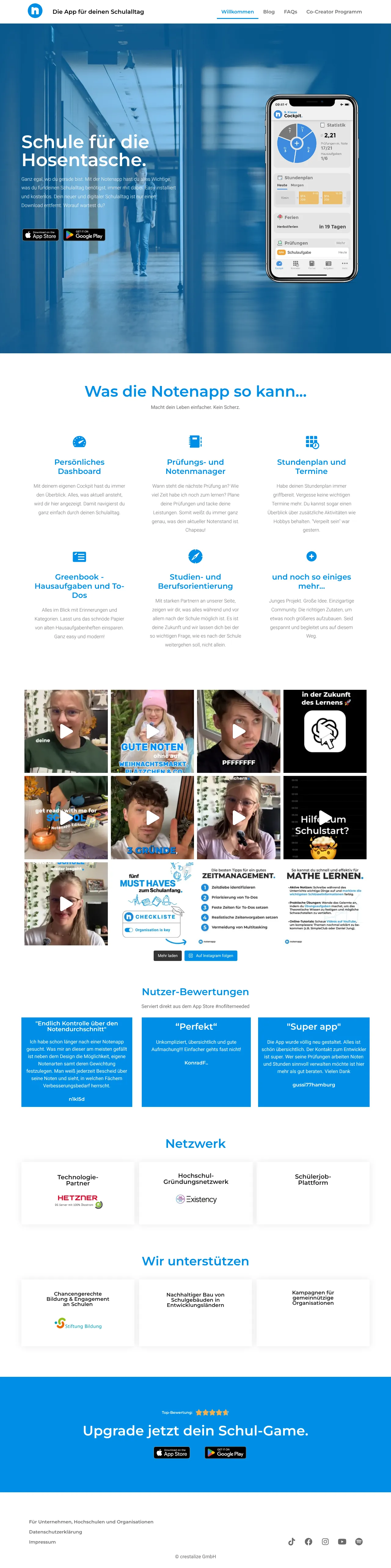 Screenshot von Notenapp