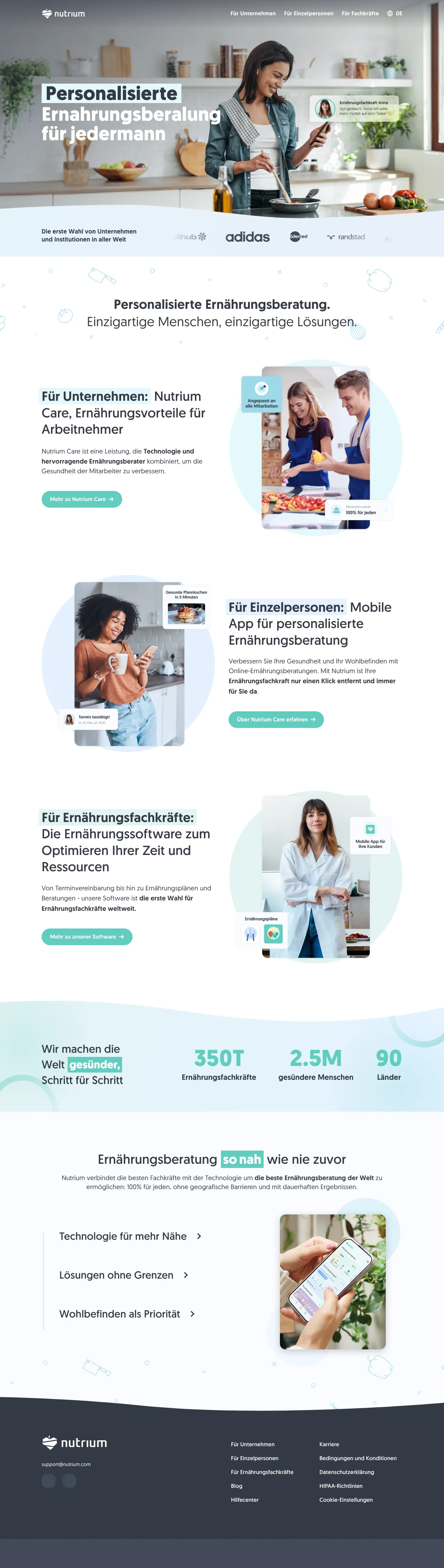 Screenshot von Nutrium