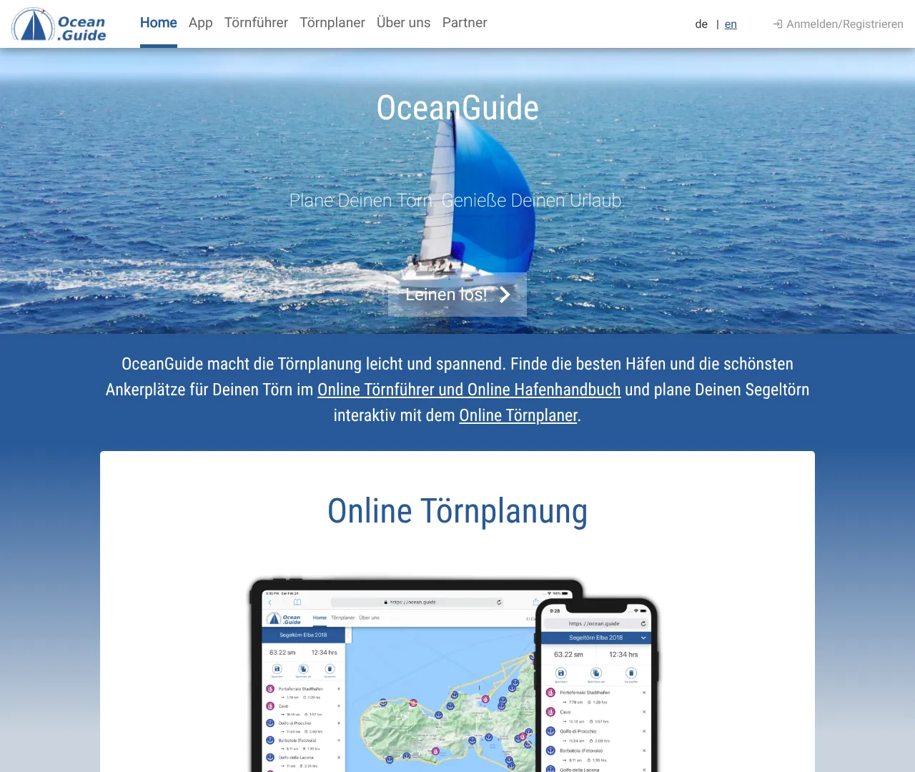Screenshot von OceanGuide