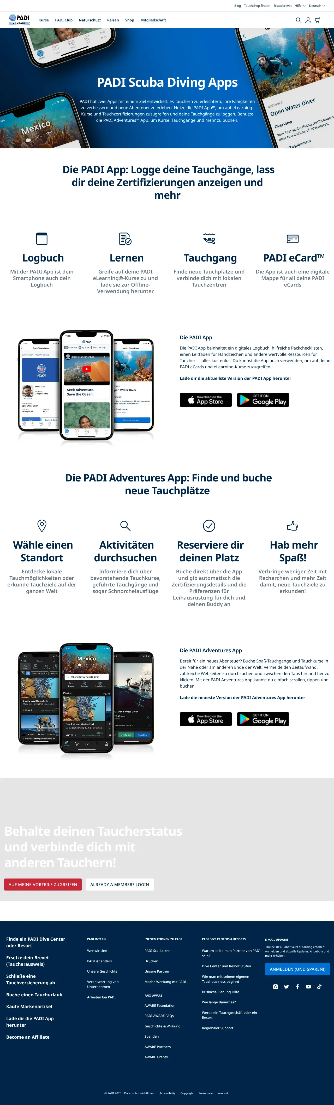 PADI Mobile Apps