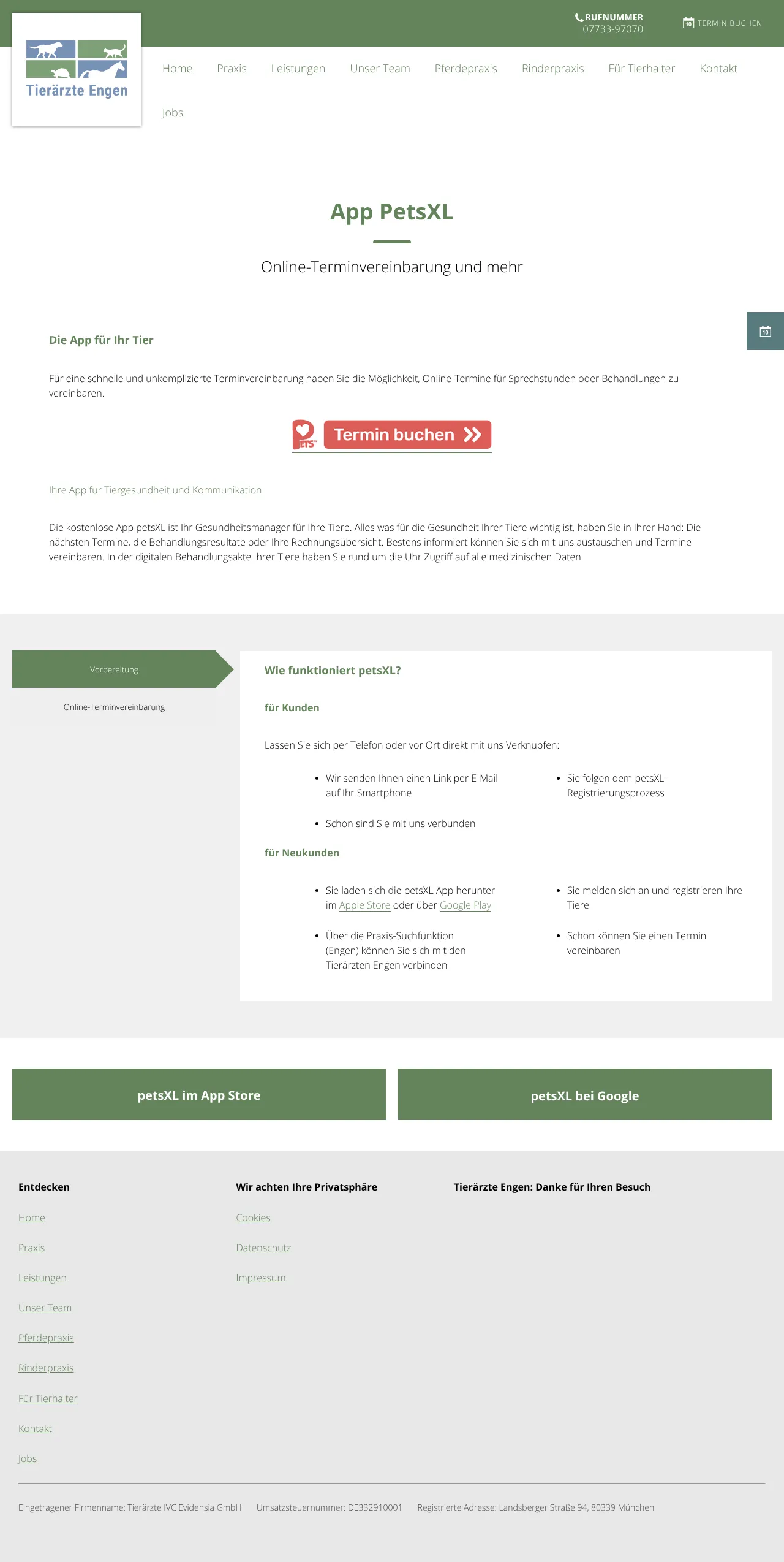 Screenshot von petsXL