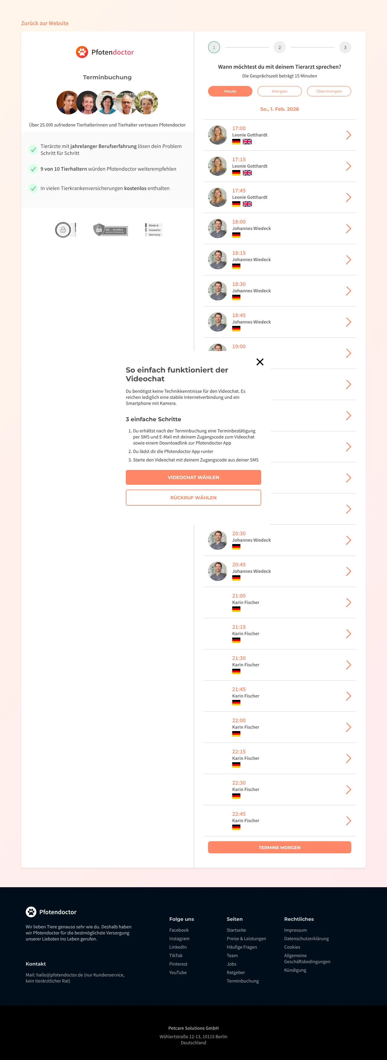 Screenshot von Pfotendoctor