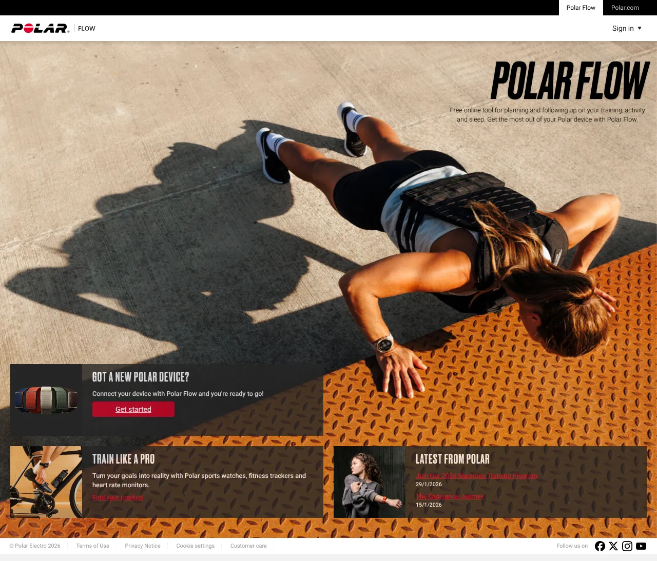 Screenshot von Polar Flow