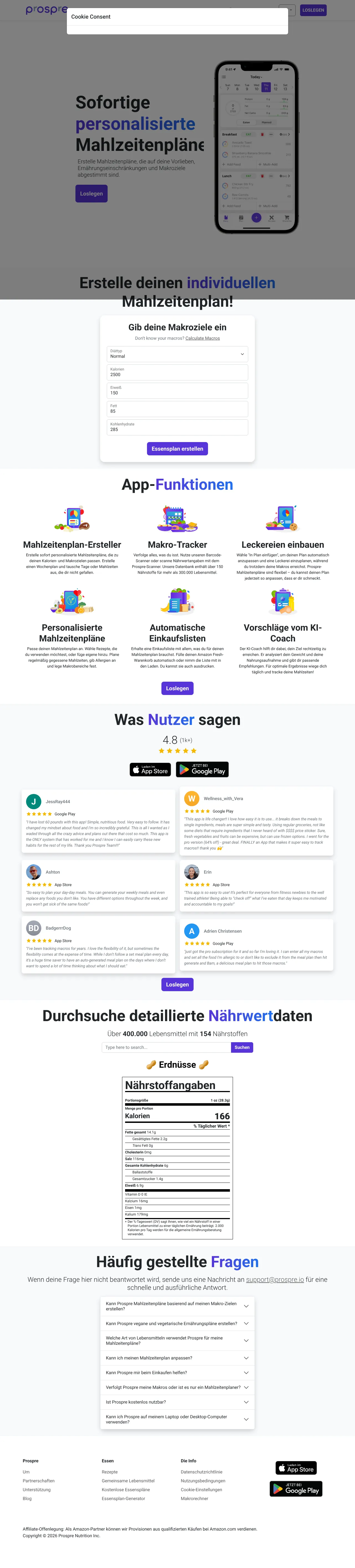Prospre - Meal Planner App