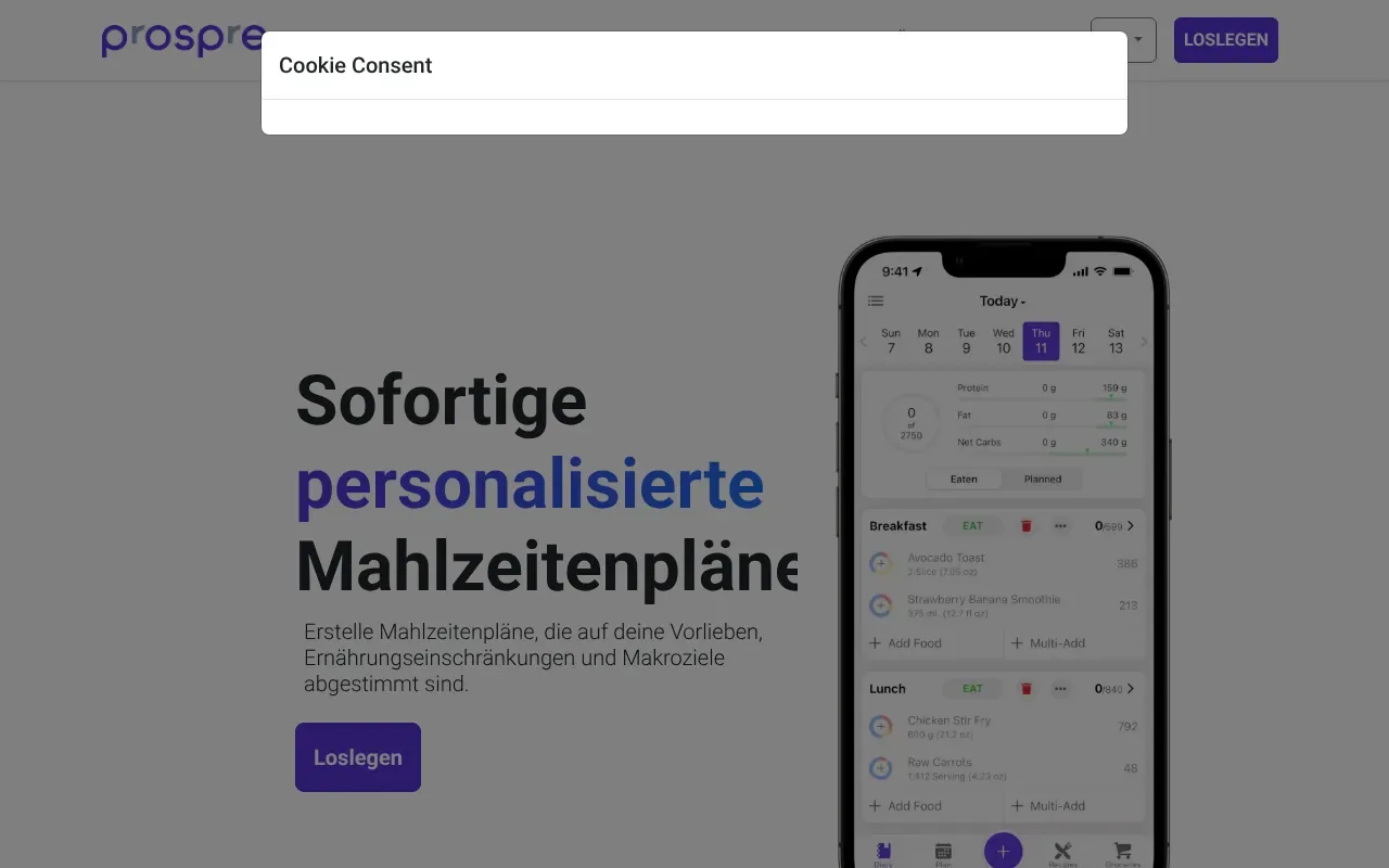 Prospre - Meal Planner App