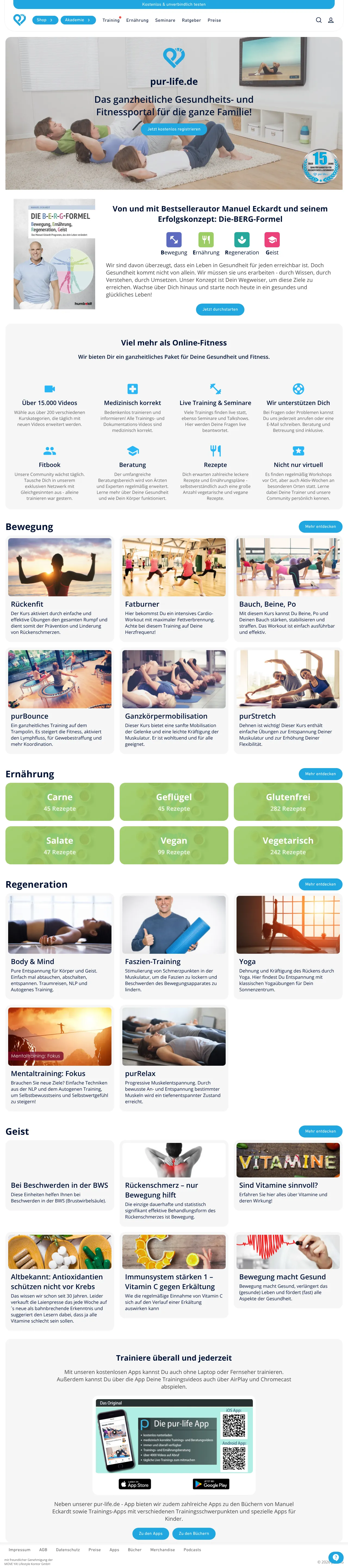 Screenshot von pur-life.de