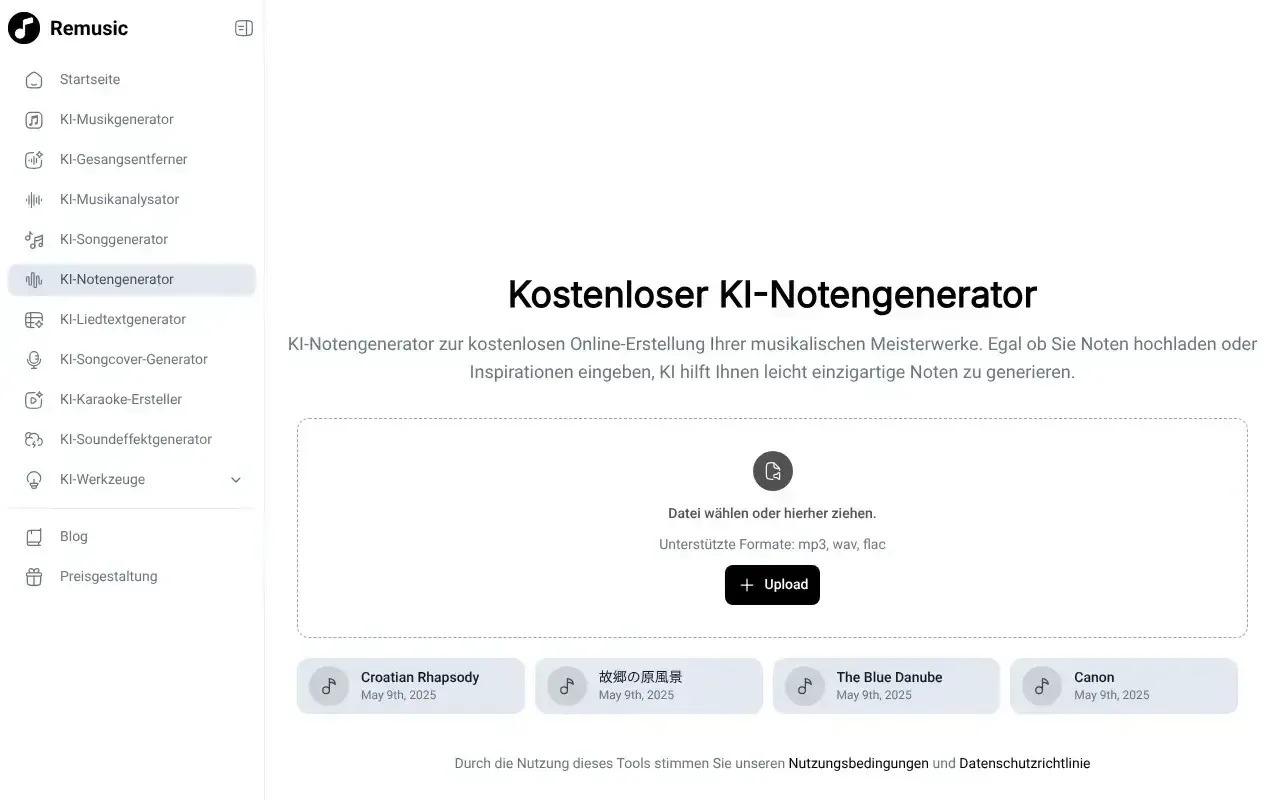 Remusic KI-Notengenerator