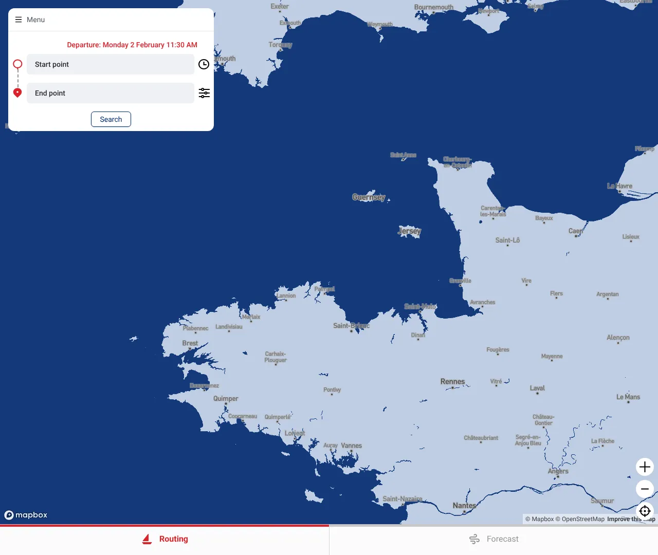 Screenshot von SailRouting