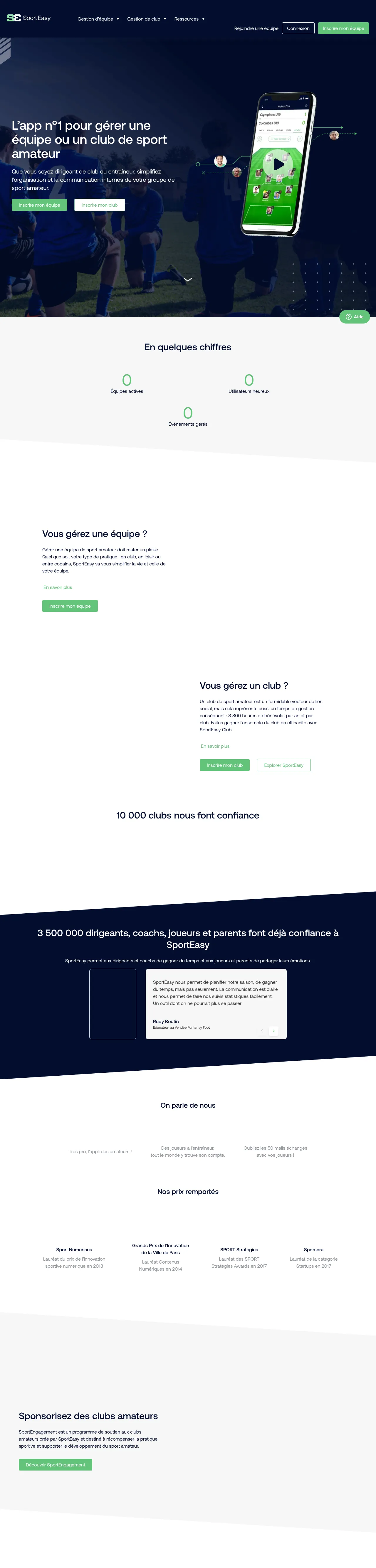 Screenshot von SportEasy