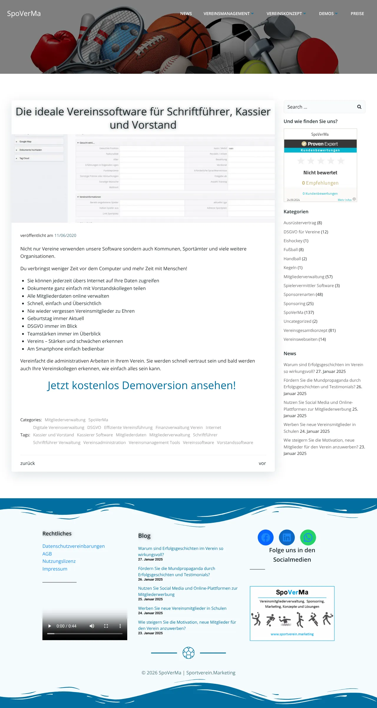 Screenshot von SpoVerMa