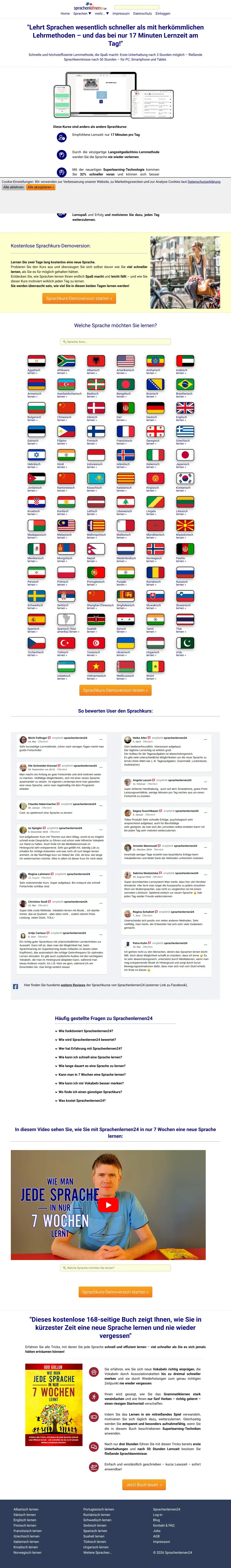 Screenshot von Sprachenlernen24