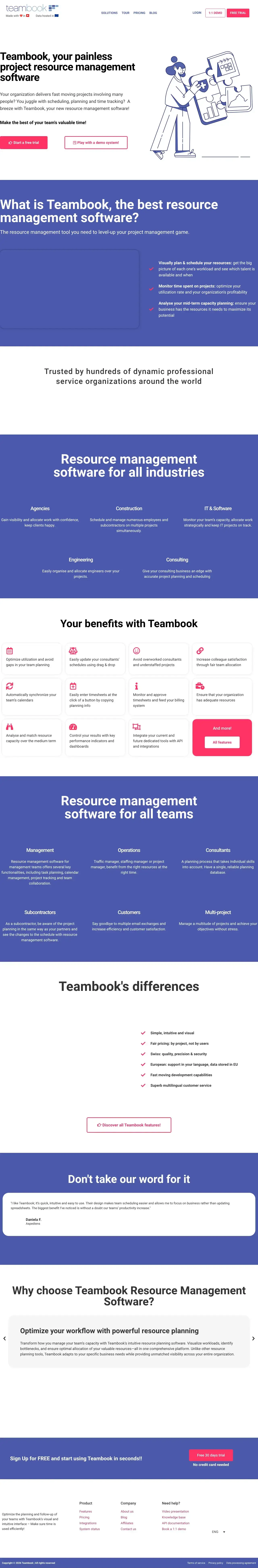 Screenshot von Teambook