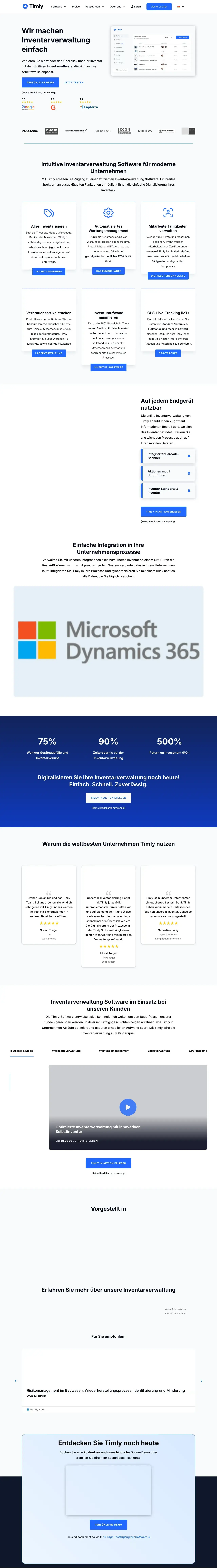 Screenshot von Timly