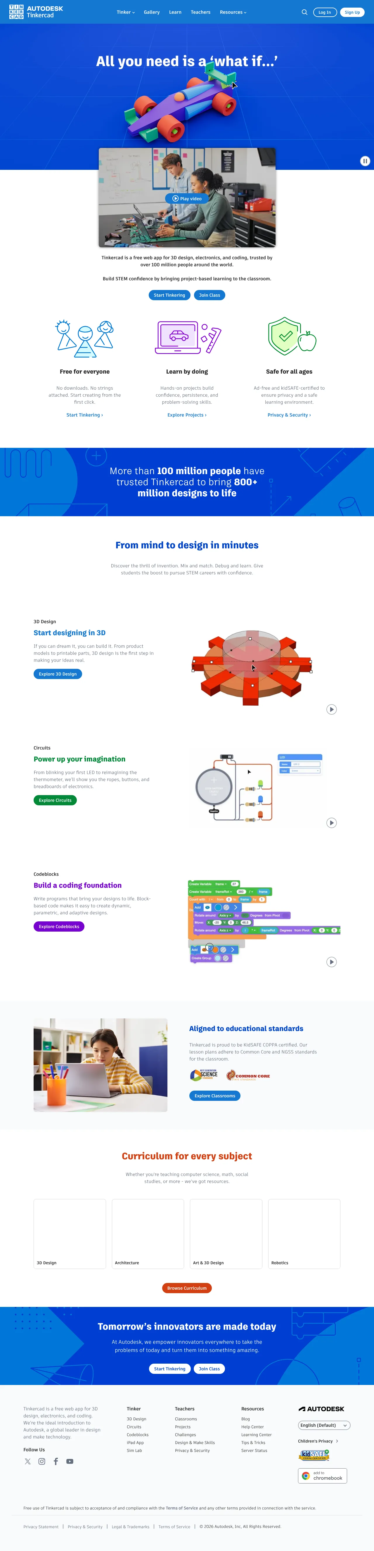 Screenshot von Tinkercad