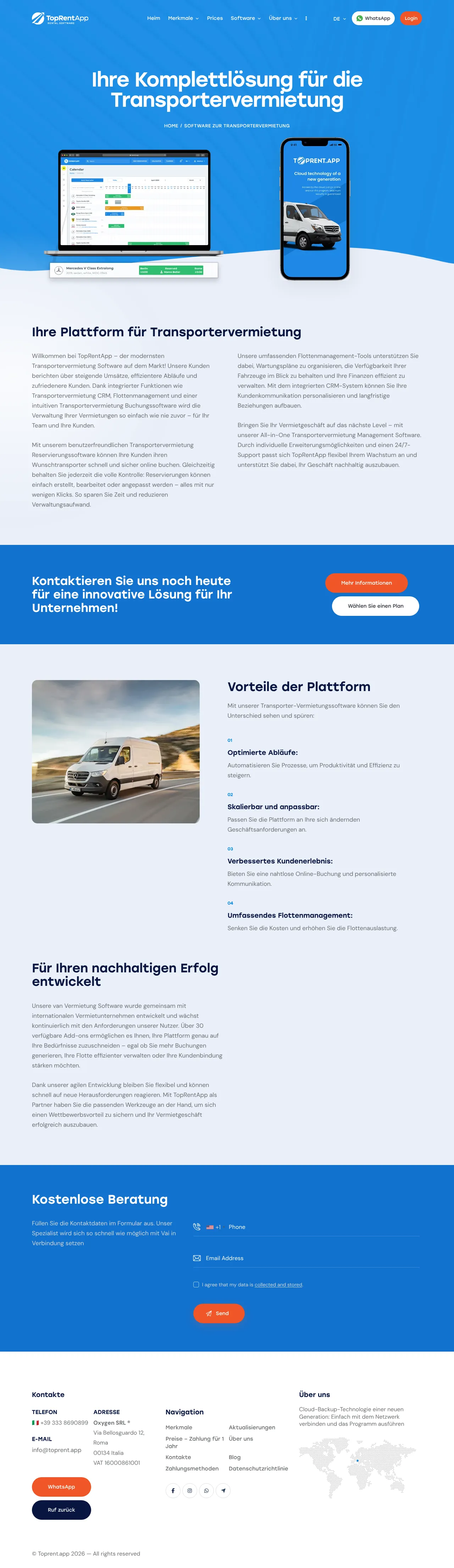 Screenshot von TopRentApp